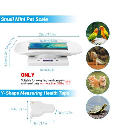 Digital Pet Scale Puppy Whelping Supplies Accurate Small Animal Scale for Puppies/Kitten/Dog/Cat/Hedgehog Multi-Function LCD Scale with Tape Mesure Max 33lb - Buy Online on GoSupps.com