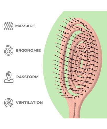 Ninabella Bio Hairbrush - Detangling Brush for All Hair Types Curls & Long Hair - Eco-Friendly Professional Quality in Rose Gold - Perfect for Women Men & Children - Buy Online on GoSupps.com
