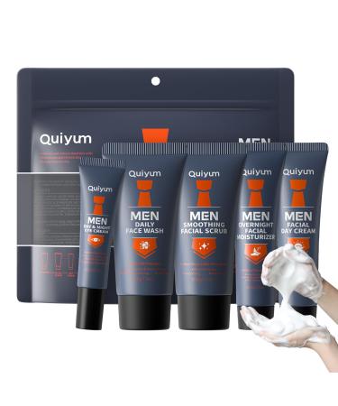 Skin Care Set for Men and Teens, Moisturizing and Cleansing Facial Care Kit for Men, Daily Skincare Set for Fine Lines, Travel Kit Includes a