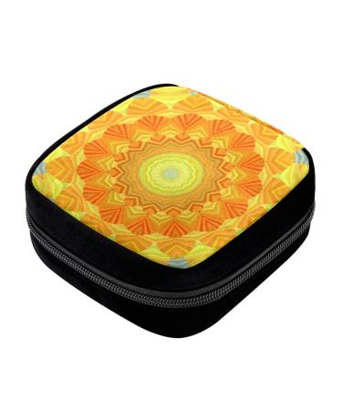 GIAPB Period Bag Sanitary Napkin Storage Bag Pad Holder for Period Makeup Pouch Abstract Circular Flower Art Color62