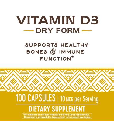 Nature's Way Vitamin D3 10 mcg - 100 Capsules for Immune Health & Bone Support - Buy Online on GoSupps.com