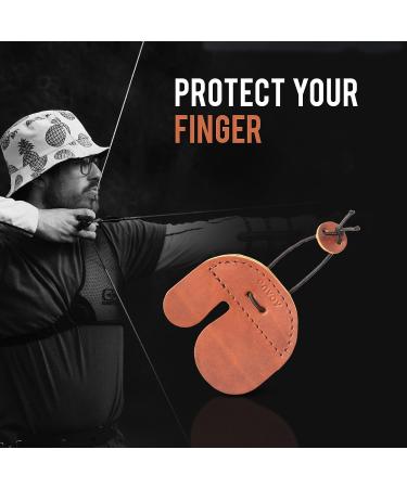 Envoy Leather Archery Finger Tab | Finger Guard for Recurve Bows | Made in USA - Cognac - Buy Online on GoSupps.com