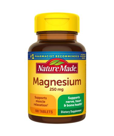 Magnesium Oxide 250 mg Tablets 100 Count for Nutrition Support
