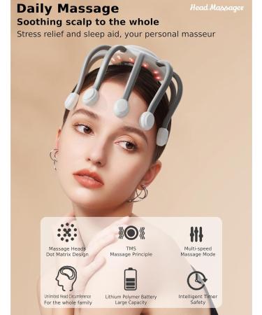 Top-Rated Electric Scalp Massager - 5 Modes Red LED Vibration Automatic | Perfect for Home & Travel - Buy Online on GoSupps.com