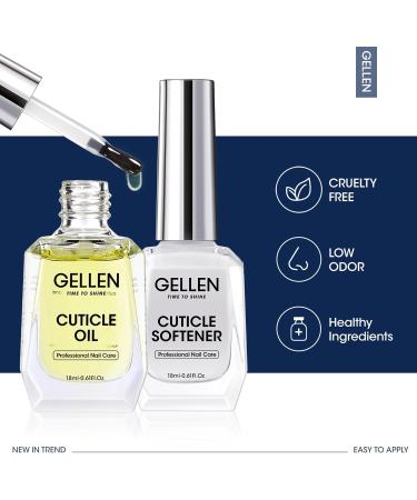 Gellen Nail and Cuticle Oil Softener Kit - Cuticle Oil & Cuticle Softener for Nails Nail Cuticle Oil Kit Nail Essentials Manicure Kit 18ml for Gel Nail Polish - Buy Online on GoSupps.com