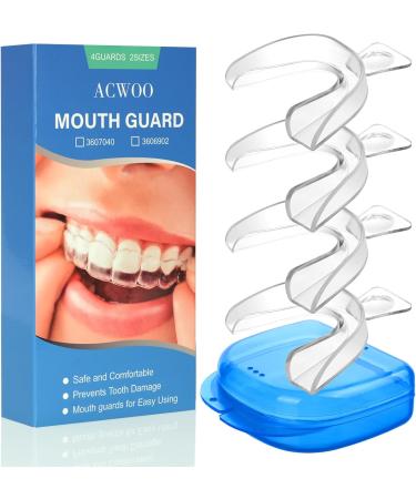 ACWOO Mouth Guard for Grinding Teeth and Clenching 4 Pack Sleep Mouth Guard Dental Night Guards Reusable Mouth Guards Grinding Teeth to Prevent Bruxism Mouth Shield for Sleeping & TMJ Relief (A) - Buy Online on GoSupps.com