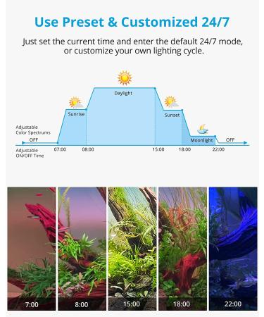 NICREW RGB+W 24/7 LED Aquarium Light | Full Spectrum Planted Fish Tank Light with Remote | 17W, 18-24 Inches - Buy Online on GoSupps.com