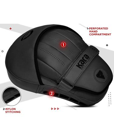 RDX Curved Focus Mitts - Maya Hide Leather | Adjustable Strap | Ventilated | MMA Muay Thai Kickboxing Coaching - Buy Online on GoSupps.com