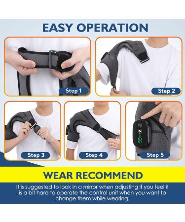 Heated Shoulder Massager Brace Support with Vibration Heating Electric Shoulder Wrap with Massage 3 Modes Cordless Vibration Shoulder Pad for Men and Women Fits for Left or Right Shoulder Grey Grey Large - Buy Online on GoSupps.com