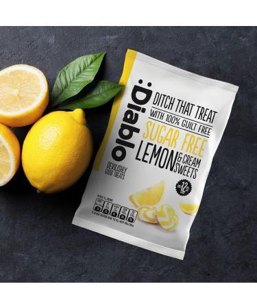 Diablo Lemon & Cream Sweets Flavoured Toffee Candy - Sugar Free Hard Candy - Healthy Candy Pack for Adults - Sweetened with Maltitol Diabetic Candy - 75 G Guilt Free Candy Pack - Buy Online on GoSupps.com
