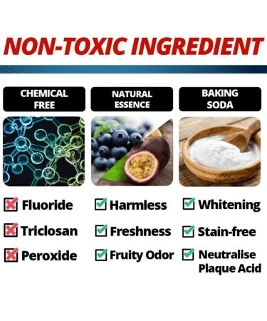 Natural Whitening Toothpaste with Baking Soda - Fluoride-Free Stain Removal & Gum Health (Blueberry Flavor) - International Shipping Available - Buy Online on GoSupps.com