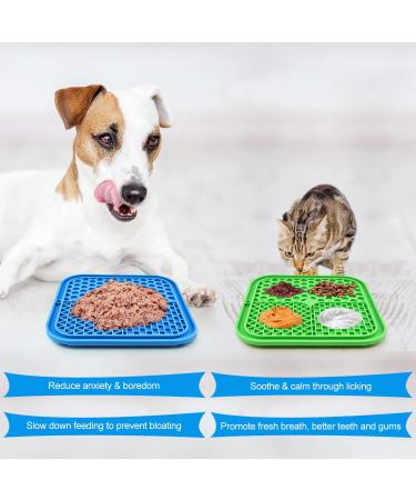 Lick Mat for Dogs Cats - CIICII Dog Slow Feeder Licking Mat with Suction Cups and Orange Spatula - Anti-Slip Food Grade Silicone - 7.9*7.9 Inch - Buy Online on GoSupps.com