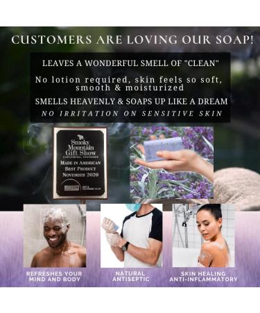 Amish Farms Natural Soap Bar (4 Bars) with Exfoliating Sage Lavender Scent | Handmade in USA | Vegan Face & Body Scrub for Sensitive Skin - 4oz (Pack of 4) - Buy Online on GoSupps.com