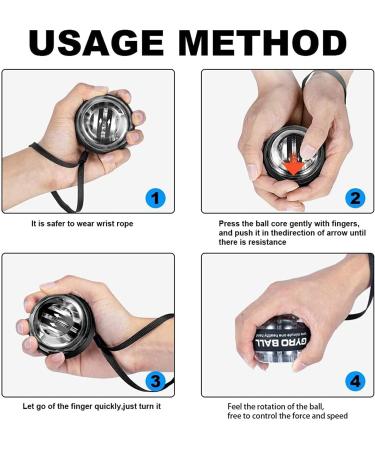 Ding Yongliang Wrist Coaching Ball - Gyro Hand Trainer & Forearm Muscle Trainer for Arm Fitness - Buy Online on GoSupps.com