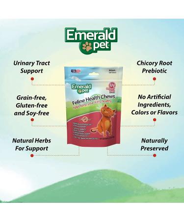 Emerald Pet Feline Health Chews UT Support - Grain-Free Cat Supplements with Cranberry for Urinary Tract Health - 2.5 oz Single Pack - Made in USA - Buy Online on GoSupps.com