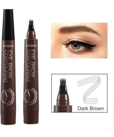 Boobeen 2Pcs Microblading Eyebrow Pencil - Waterproof Eyebrow Pen with a Micro-Fork Tip Applicator - Creates Natural Looking Brows Effortlessly Deep Brown*2 - Buy Online on GoSupps.com