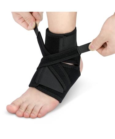 Ankle Support Brace Adjustable Compression Foot Drop Ankle Brace Breathable Neoprene Sprain Plantar Fasciitis Foot Wrap Sleeve Tendon Heel Bandage for Sports Arthritis