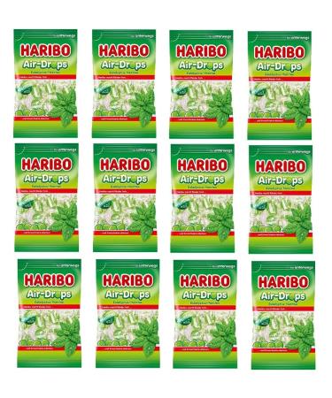 HARIBO Haribo Air-Drops Pack of 12 sachets of Euka Menthol air drops 100 g