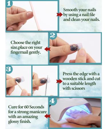 EBANKU 20 PCS Gel Nail Strips Gel Nail Strips Full Wraps Adhesive Gel Nail Stickers with Nail File and Stick(UV/LED Lamp Required)-1 # 1 - Buy Online on GoSupps.com
