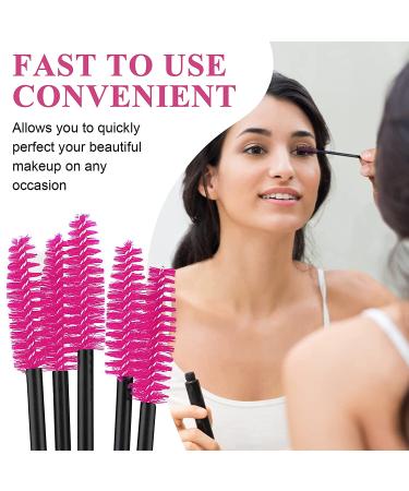 HOFASON 100PCS Disposable Eyelash Mascara Brushes | Eyebrow Brush Spoolies for Lash Extension & Makeup | Rose Color - Buy Online on GoSupps.com