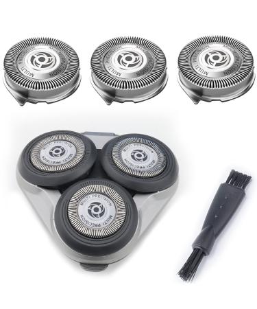 SH50/52 Replacement Heads for Philips Norelco Series 5000 Electric Shaver, Replacement Blades Head Fit for Phillips Series 5000 (S5xxx), AquaTouch (S5xxx), PowerTouch (PT8xx, PT7xx), 3-Pack with Brush 3 Pack