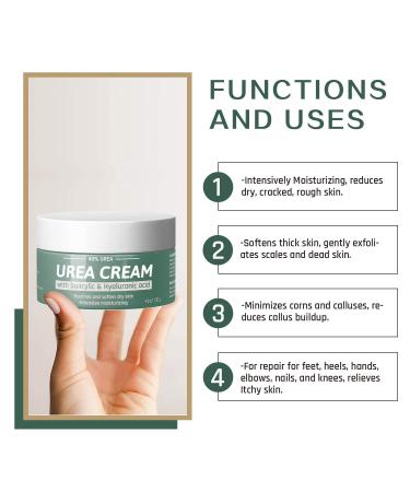 Urea Cream 40% for Feet - Maximum Strength with 2% Salicylic Acid Moisturizing Foot Cream for Dry Cracked Heels & Callus Removal 4.3 oz - Aloe Vera Formula - Buy Online on GoSupps.com