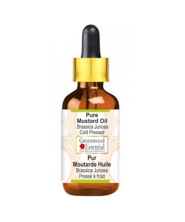 Greenwood essential natural mustard oil (Brassica juncea) with glass droppers Natural pure therapeutic quality cold -pressed 5ml (0.16 oz) pure mustard oil 5 ml (1 Pack)