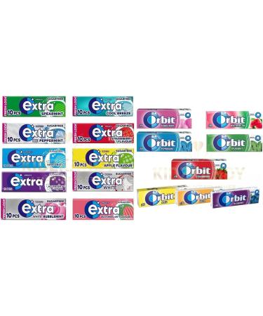 Extra/Orbit Sugar Free Bulk Chews for All Flavors - Peppermint, Watermelon, Strawberry, Ice, Apple, White, Fresh Breeze, Bubble Mint, Blueberry, Spearmint, and More