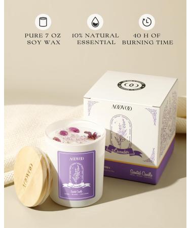 AOOVOO Lavender Scented Candles - Aromatherapy 7oz Soy Candle with Crystals | Perfect Christmas & Birthday Gifts for Women & Moms - Buy Online on GoSupps.com