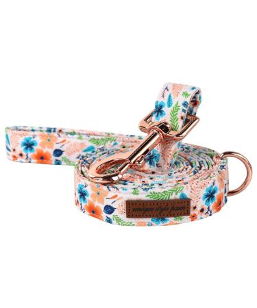 Unique style paws dog leash peach flower suitable for dog collar robust and durable cotton dogs flower dog training lines for small medium-sized and large dogs with a leash peach flowers