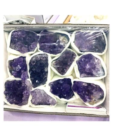 Natural Crystal Rough Natural Purple Quartz Crystal Cluster Rough Amethyst Minerals Cluster Gift Box Set