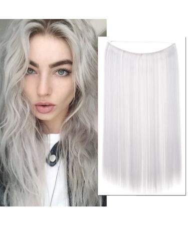 Hair extension with rubber band Silk-Co smooth extensions with invisible cord synthetic hair part such as real hair hair sealing hair extensions for women silver gray 50cm