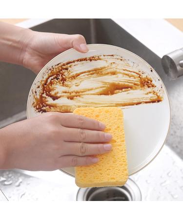 Dish Sponge 12Pcs Non-Scratch Scrub Sponge Absorbent Kitchen Sponges Quick Foaming Dish Scrubber Pads for Effortless Cleaning Dishes Pots Pans Yellow - Buy Online on GoSupps.com