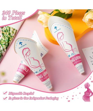 240 Pcs Disposable Female Urination Device - Portable Urinary Funnel for Women - Waterproof Paper Pee Cup for Camping, Travel, Pregnant Women & Wounded Individuals - Buy Online on GoSupps.com