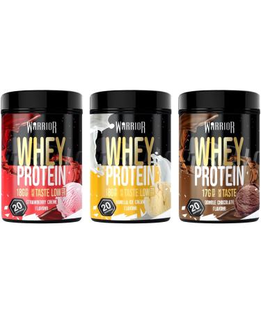 Warrior Whey Protein Powder 36g Protein Shake | Low Sugar & Carbs | GMP Certified | Double Chocolate 500g - Buy Online on GoSupps.com