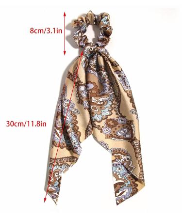 Satin Paisley Hair Scrunchies Set - 4pcs Long-Tail Hair Ribbons for Women and Girls | Summer Hair Ties and Styling Accessories - Buy Online on GoSupps.com