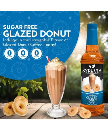 Syruvia Sugar-Free Glazed Donut Coffee Syrup - 25.4 fl oz Premium Coffee Flavoring Syrup - 0 Calorie- Kosher Coffee Syrups Gluten Free Perfect for Drinks Soda Shakes Desserts and More. - Buy Online on GoSupps.com