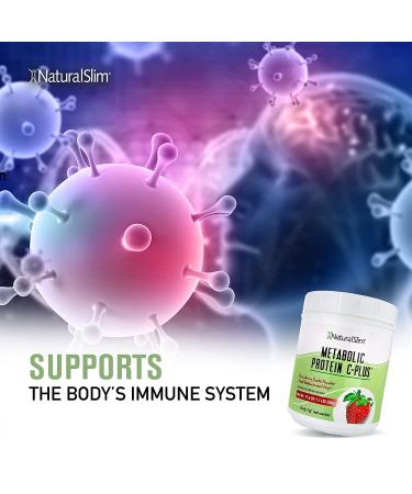 NaturalSlim METABOLIC Protein C-Plus Strawberry Shake Mix - Low Carb Meal Replacement with Vitamins & Minerals - 10 Servings 17.6 oz - Buy Online on GoSupps.com