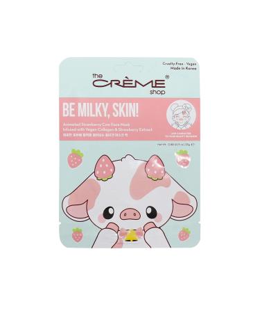 Cr me Shop Be Milky Skin! Vegan Strawberry Cow Face Mask - Brightening Sheet Mask for Dark Spots - 3 Pack - Buy Online on GoSupps.com