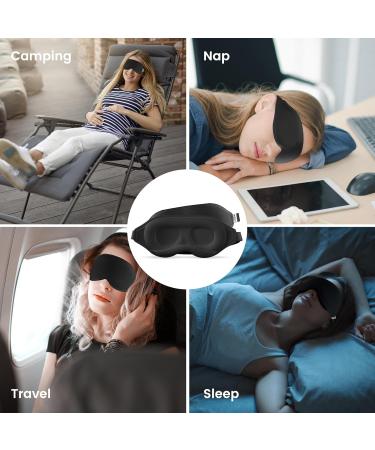 Audree 3D Contoured Eye Mask for Sleeping | 100% Light Blocking Sleep Mask for Men & Women | Zero Eye Pressure Soft Sleep Blindfold - Black - Buy Online on GoSupps.com