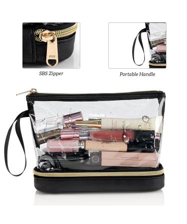 Ethereal Clear Small Makeup Bag for Purse | TSA Approved, Waterproof Toiletry Bag - Black Style 3 | Travel Cosmetic Bag for Women - Buy Online on GoSupps.com