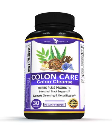 Potent Garden 15 Day Quick Colon Cleanse & Detox for Regularity and Healthy Digestion Support with Fiber Herbs & Probiotics for Gut Health & Energy Support Easy and Effective 30 Caps