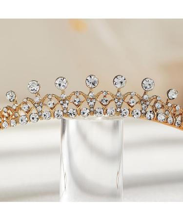 AW BRIDAL Gold Princess Tiara for Women and Girls - Wedding Headband Hair Accessories - Buy Online on GoSupps.com