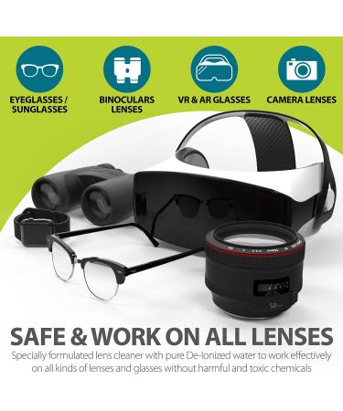 GreatShield Lens Cleaner Spray Kit - 2oz Bottles, 2 Microfiber Cloths - Streak-Free, Alcohol-Free Solution for Eyeglasses, Cameras - Removes Fingerprints, Dust, Oil - Safe for All Lenses - Buy Online on GoSupps.com