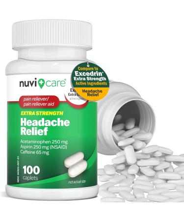 Headache Relief: Acetaminophen 250 mg Aspirin 250 mg & Caffeine 65 mg - Compare to Excedrin Extra Strength - 100 Caplets - Buy Online on GoSupps.com