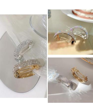 JYTDBCS Crystal Hair Clips Barrettes Slides Grips for women Hair Accessories Crystal Hairpins Everyday Wear Prom Party Ponytail Holder Women Girl Birthday Gift (Silver+Gold) - Buy Online on GoSupps.com
