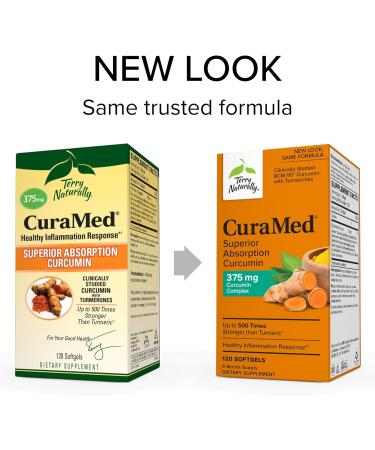 Terry Naturally CuraMed 375mg Curcumin Complex - 240 Total Servings - Pack of 2 - BCM-95 - Non-GMO, Gluten Free, Halal - Buy Online on GoSupps.com