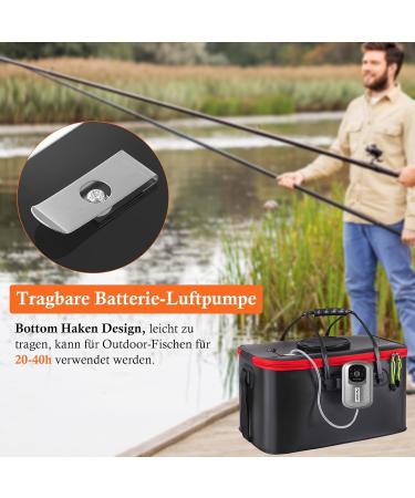 Fedour Portable USB Aquarium Air Pump - Intelligent Battery Oxygen Pump for Up to 350L Fish Pools | Whisper Quiet Ventilation for Fishing & Aquaristics - Buy Online on GoSupps.com