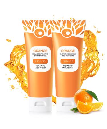 Freeorr Orange Exfoliating Gel for Face and Body Deep Clean Pores Remove Blackheads Exfoliating Moisturizing Facial Scrub Exfoliator Natural Orange Peeling Gel for All Types Skin-2 PCS