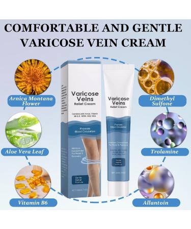 2 Pcs Varicose Veins Cream Varicose Veins Treatment Cream for Leg Skin Repair Improve Blood Circulation Gently Soothe & Moisturize Relieves Legs Discomfort & Reduce Heaviness 20g Each - Buy Online on GoSupps.com